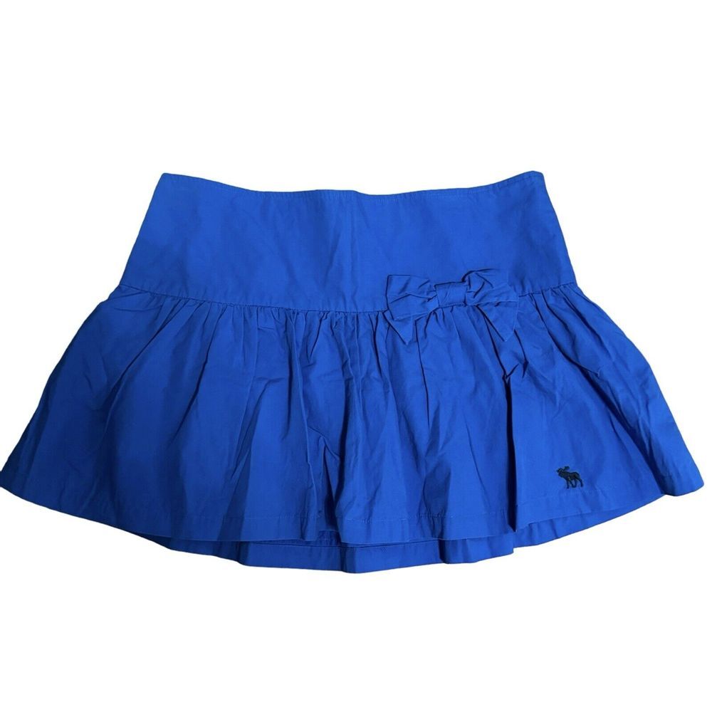 Abercrombie & Fitch Skirt Size 8 Blue Bow Pleated Mini